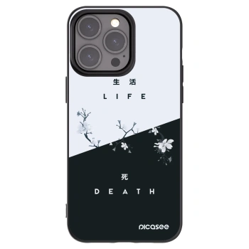Picasee husă neagră din silicon pentru Apple iPhone 15 Pro Max - Life - Death