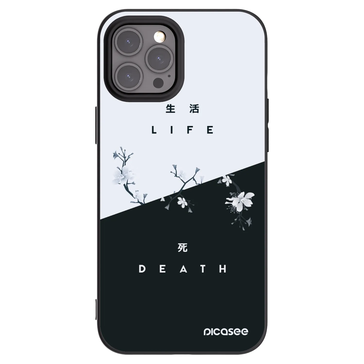 Picasee husă neagră din silicon pentru Apple iPhone 12 Pro Max - Life - Death