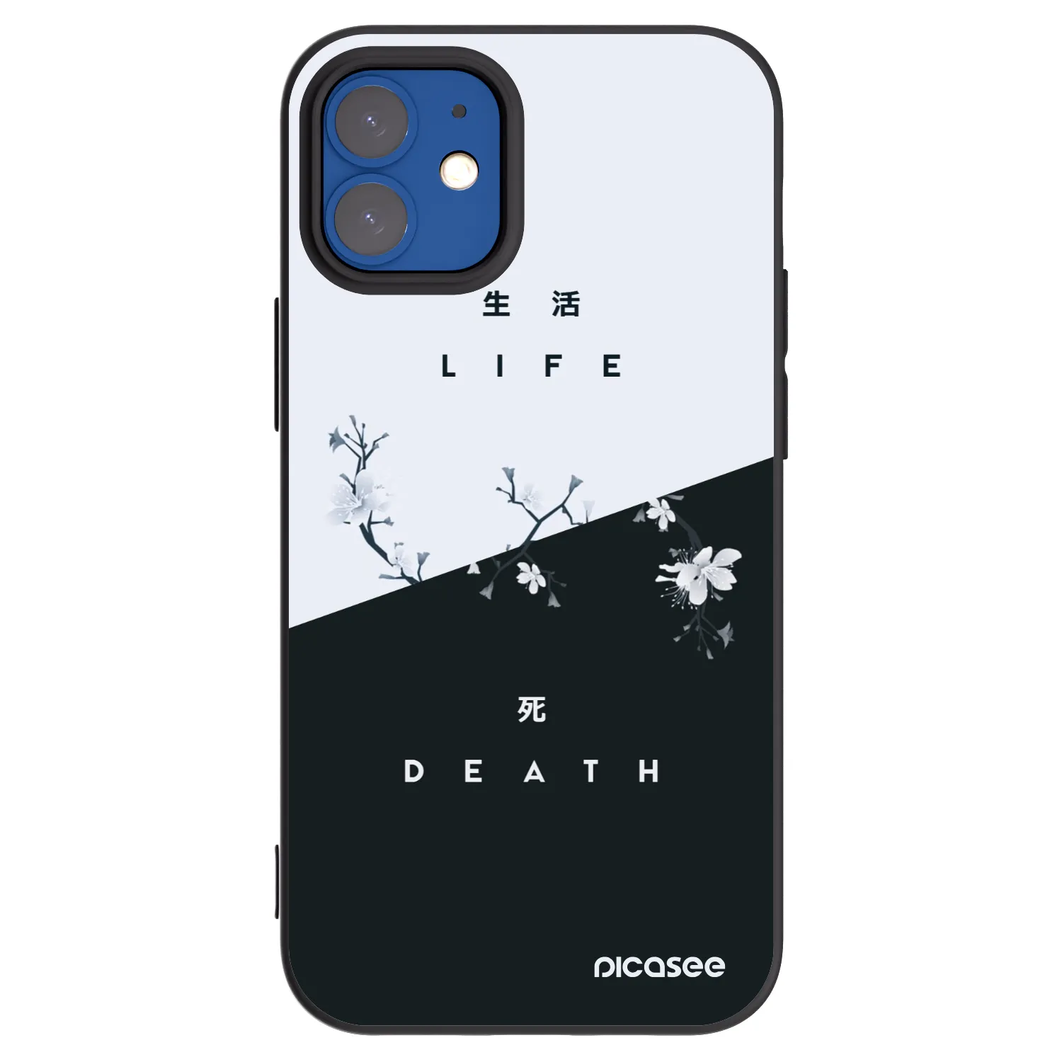 Picasee husă neagră din silicon pentru Apple iPhone 12 mini - Life - Death