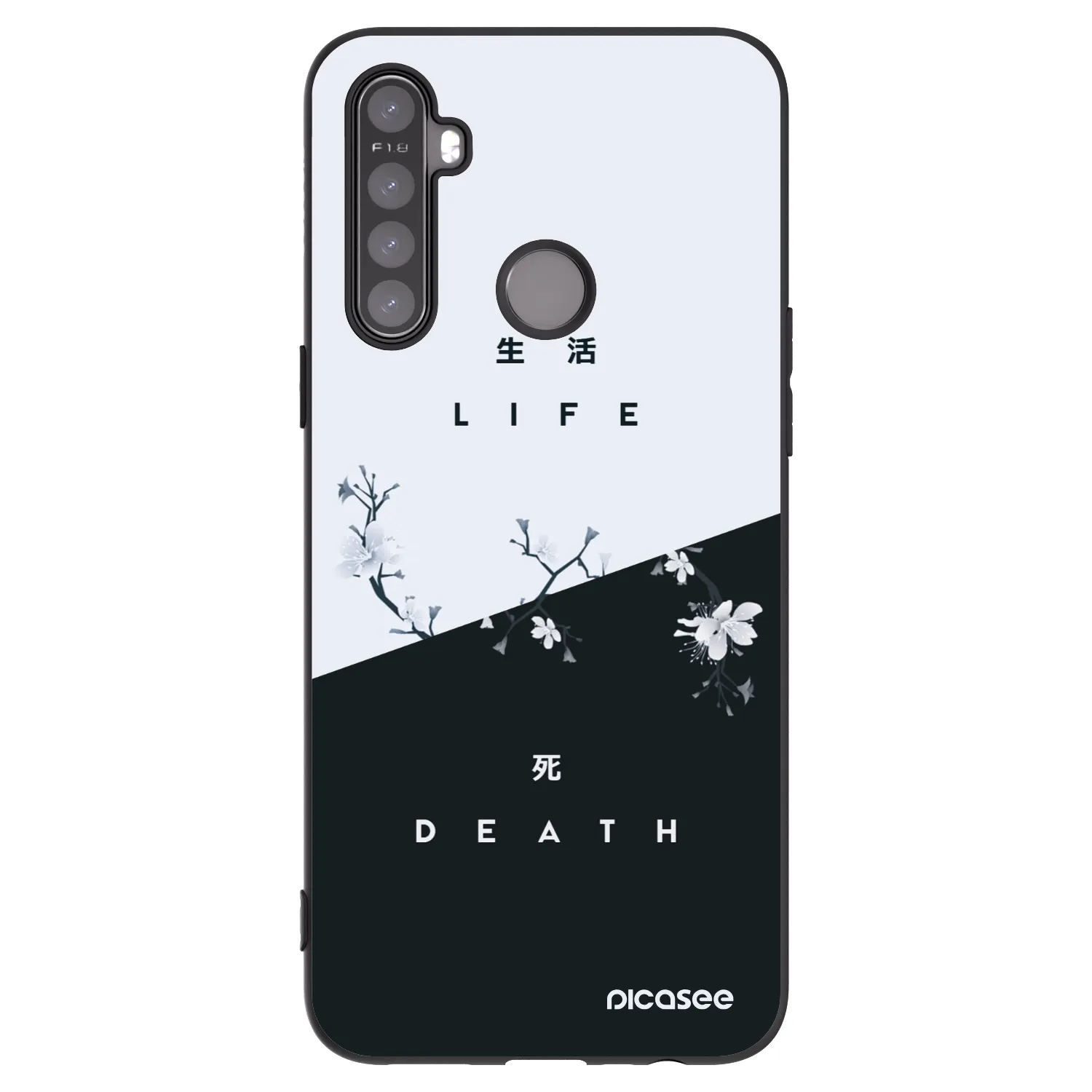 Picasee husă neagră din silicon pentru Realme 5 - Life - Death