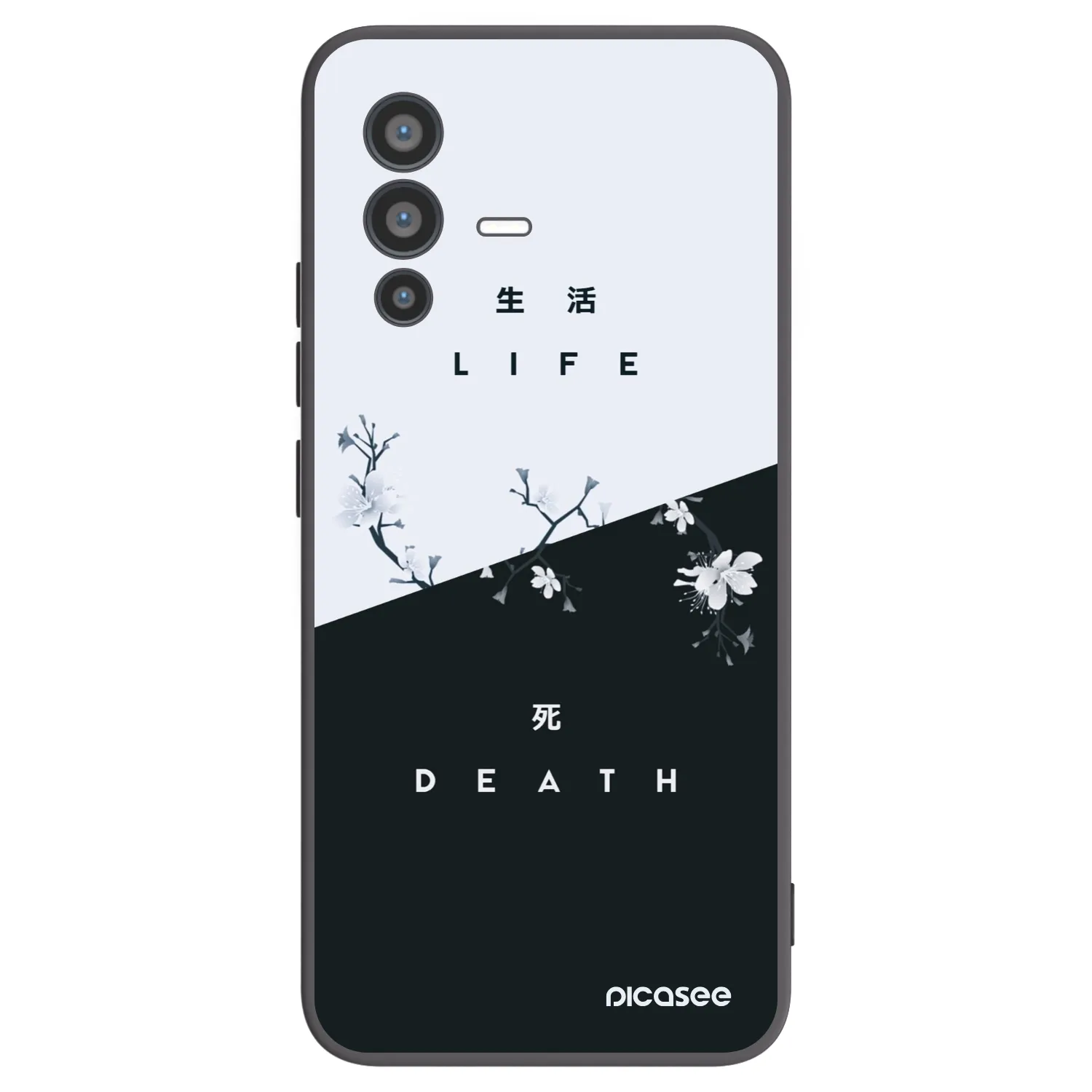 Picasee husă neagră din silicon pentru Vivo V23 5G - Life - Death