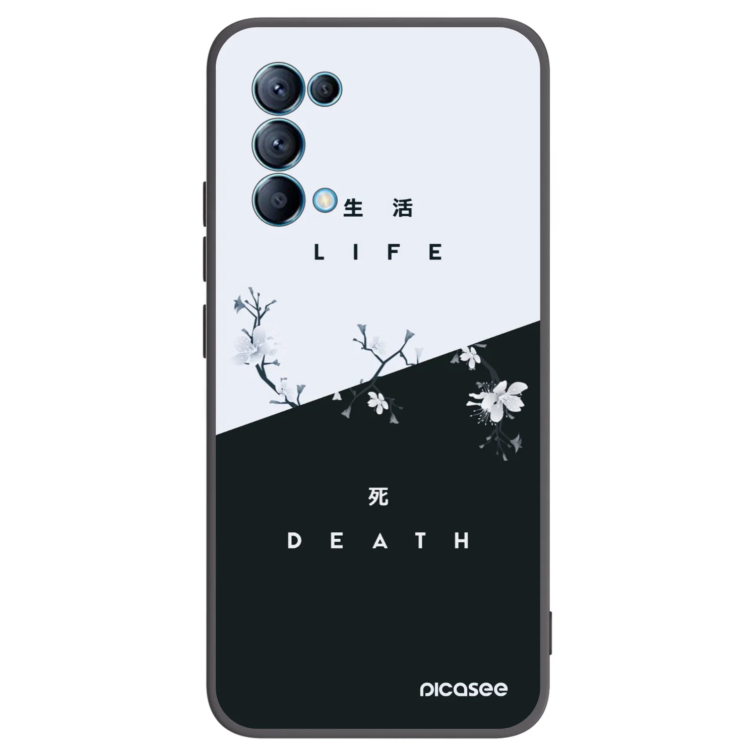 Picasee husă neagră din silicon pentru OPPO Reno 5 5G - Life - Death