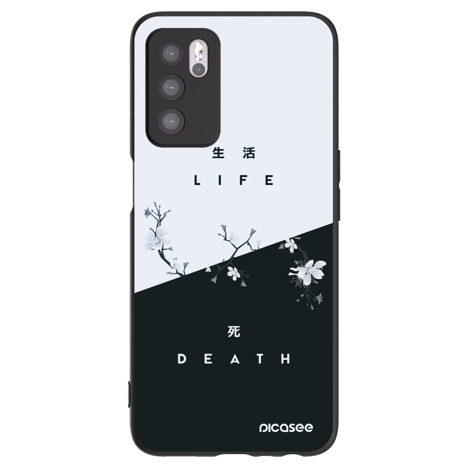 Picasee husă neagră din silicon pentru OPPO A16s - Life - Death