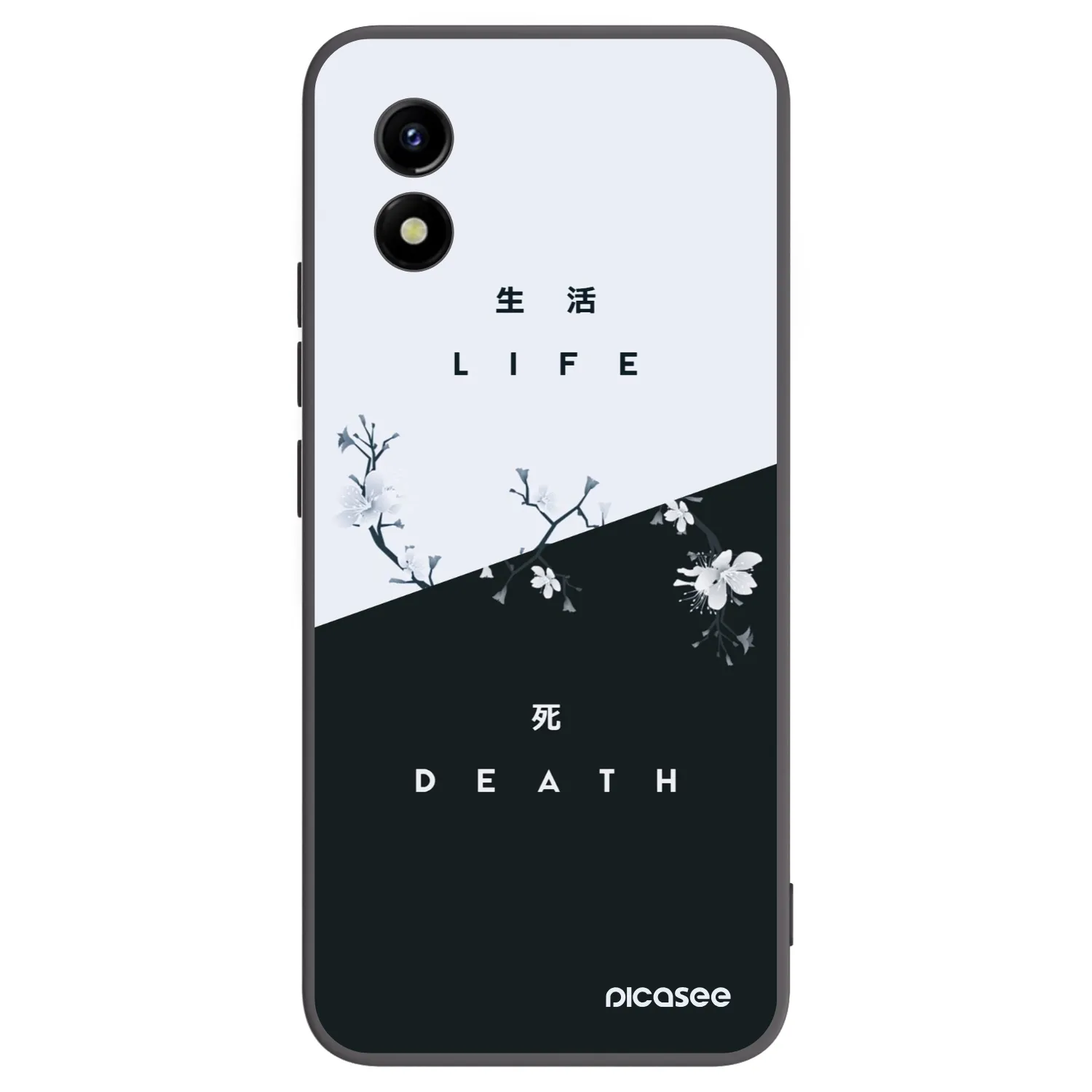 Picasee husă neagră din silicon pentru Vivo Y01 - Life - Death