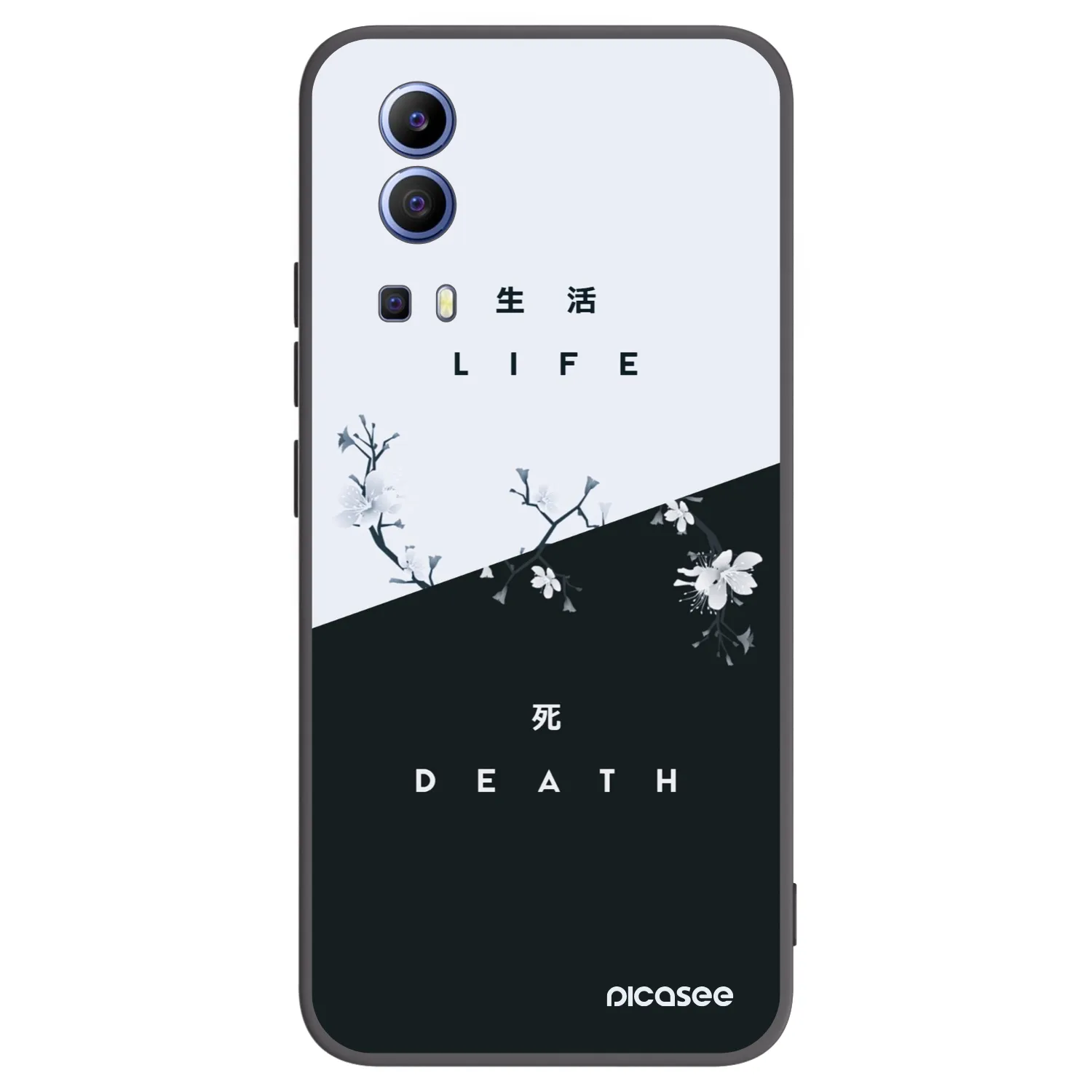 Picasee husă neagră din silicon pentru Vivo Y52 5G - Life - Death