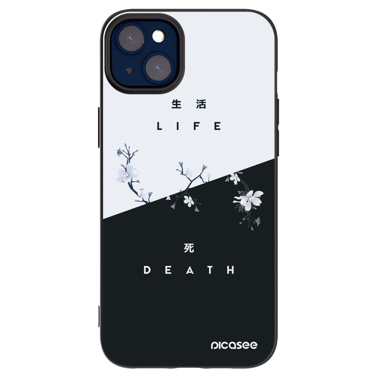 Picasee husă neagră din silicon pentru Apple iPhone 14 Plus - Life - Death