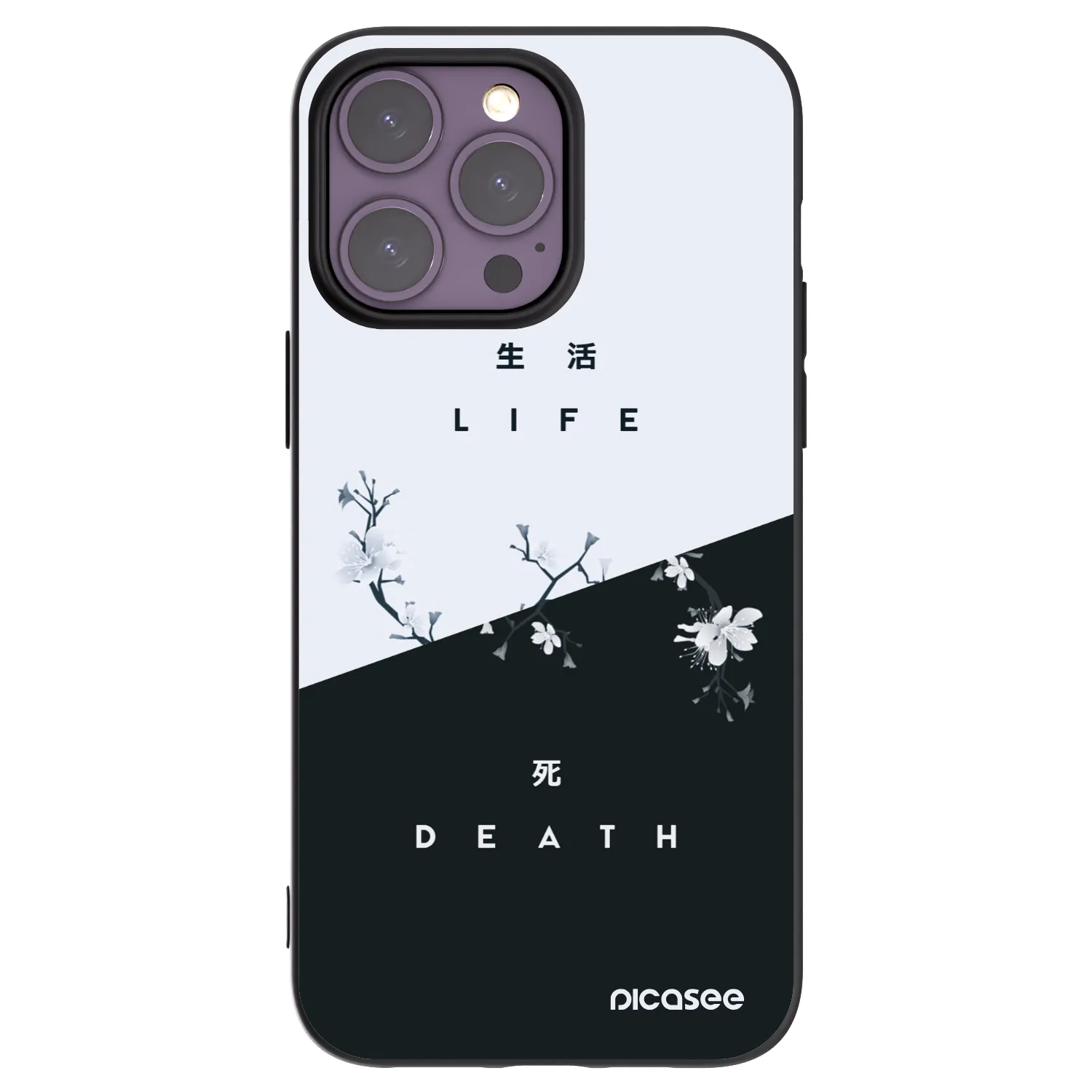 Picasee husă neagră din silicon pentru Apple iPhone 14 Pro Max - Life - Death