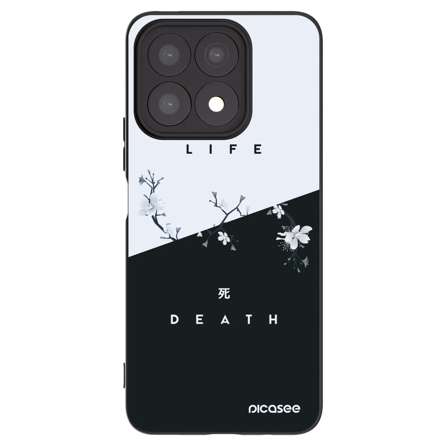 Picasee husă neagră din silicon pentru Honor X8a - Life - Death