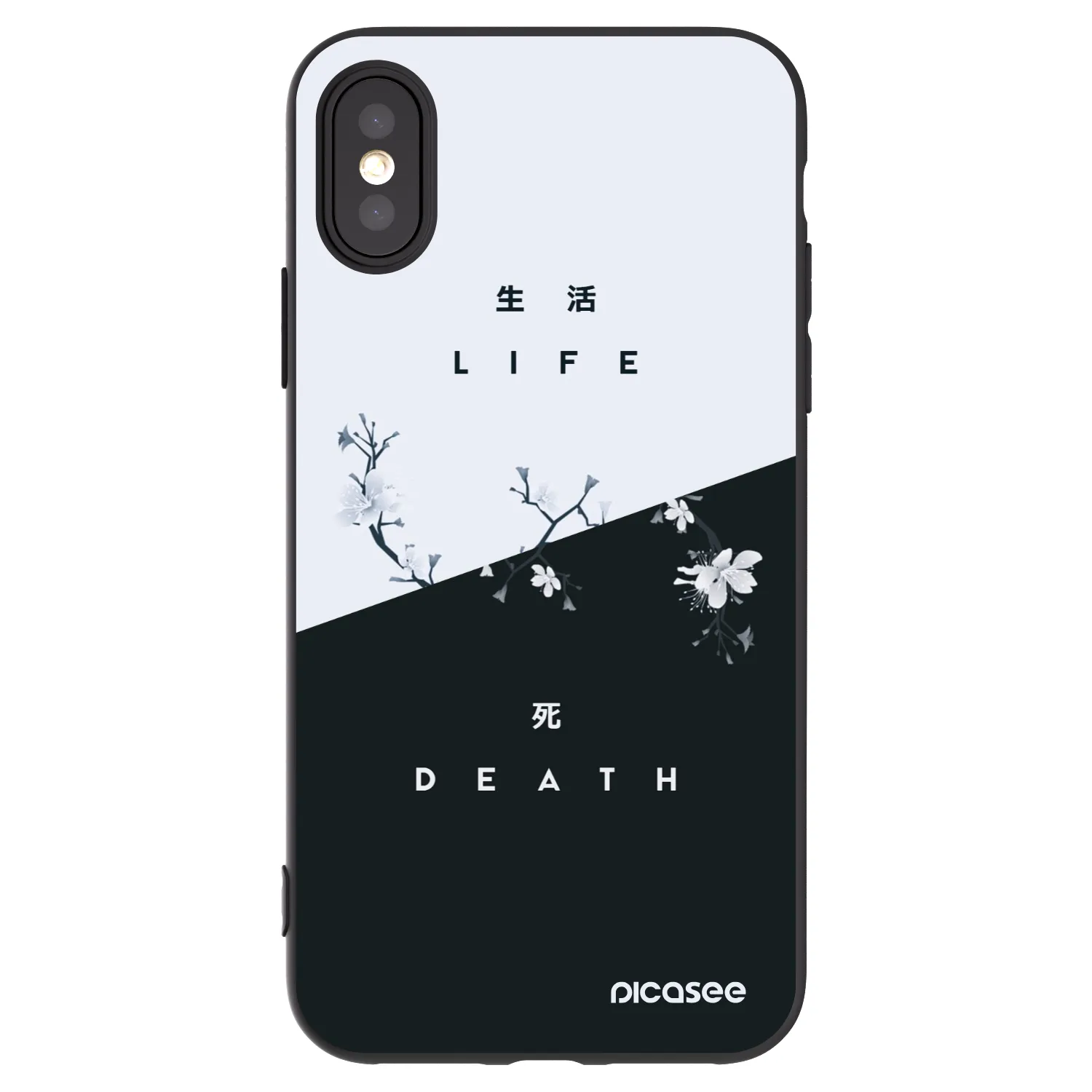 Picasee husă neagră din silicon pentru Apple iPhone X/XS - Life - Death