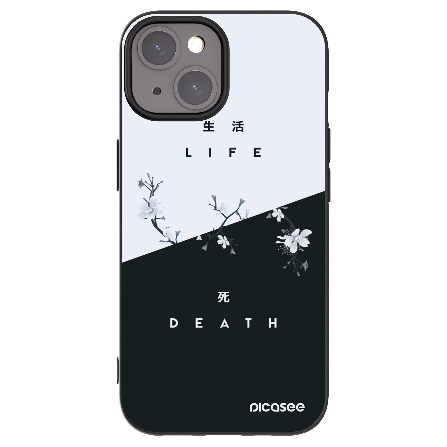 Picasee husă neagră din silicon pentru Apple iPhone 15 - Life - Death