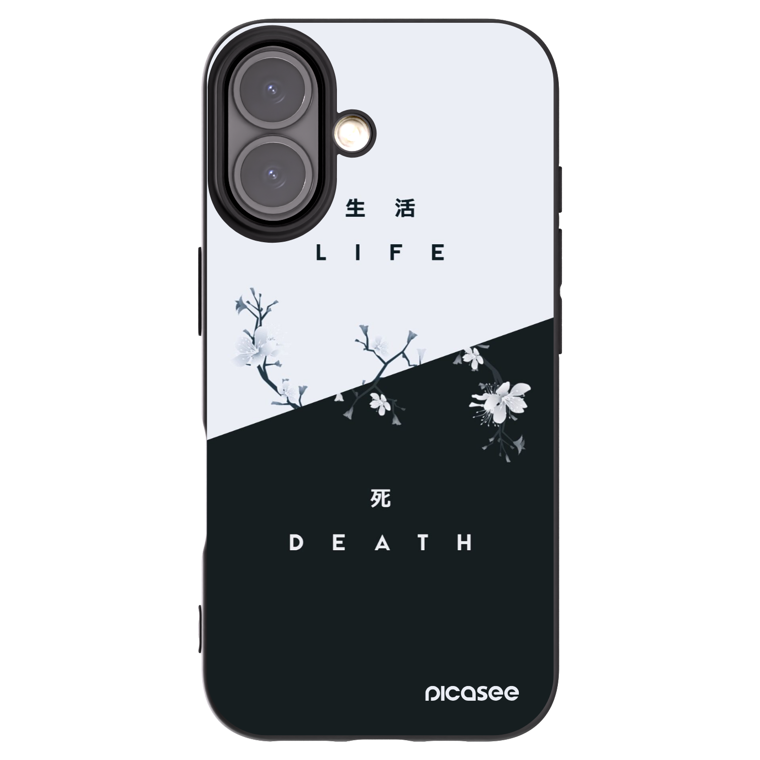 Picasee husă neagră din silicon pentru Apple iPhone 16 - Life - Death