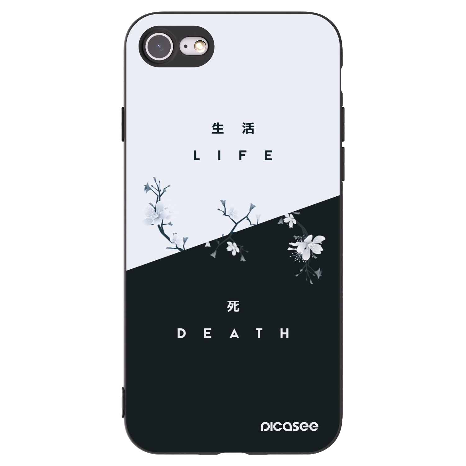 Picasee husă neagră din silicon pentru Apple iPhone 8 - Life - Death