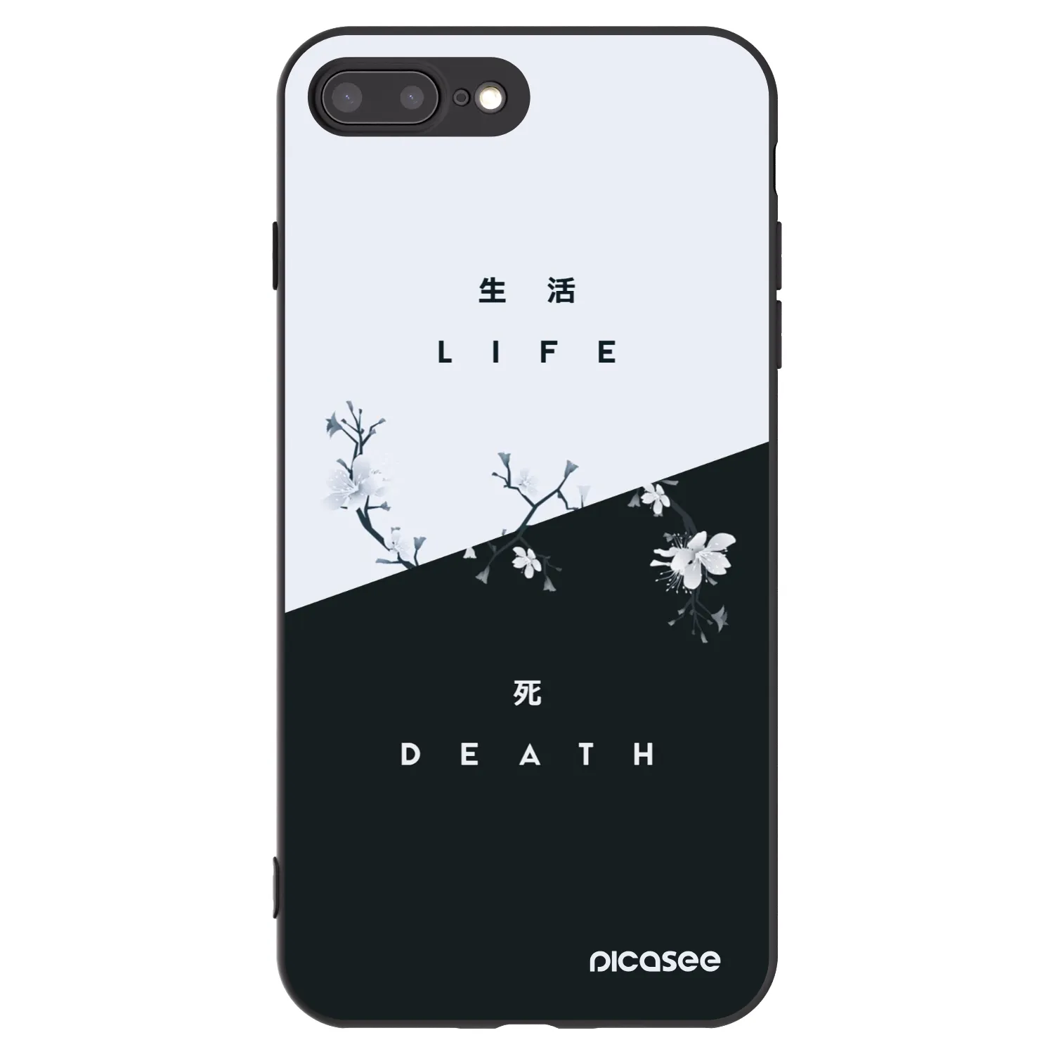 Picasee husă neagră din silicon pentru Apple iPhone 7 Plus - Life - Death