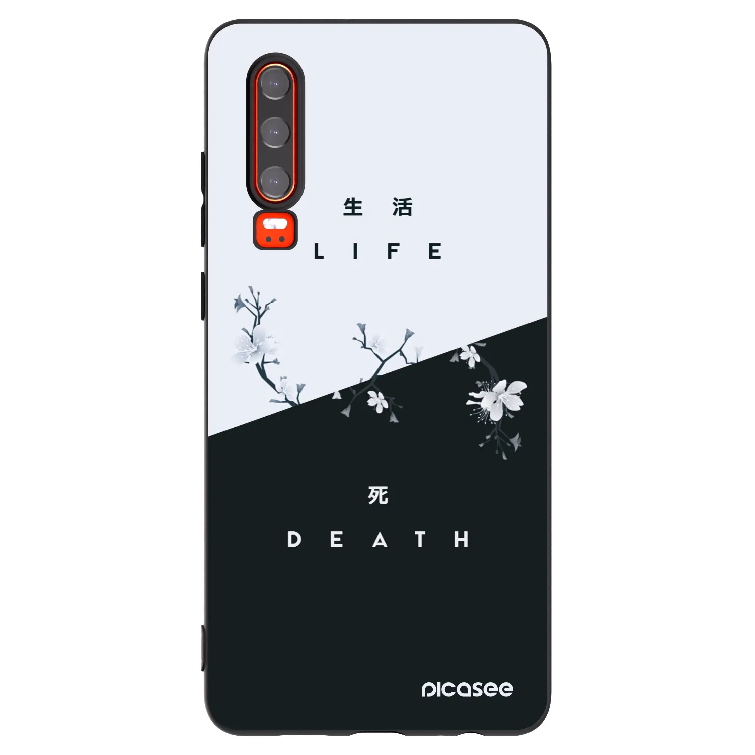 Picasee husă neagră din silicon pentru Huawei P30 - Life - Death