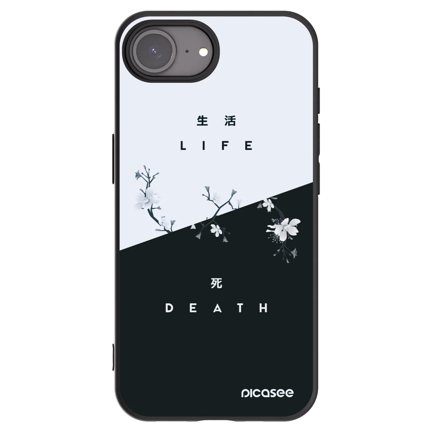 Picasee husă neagră din silicon pentru Apple iPhone 17e - Life - Death