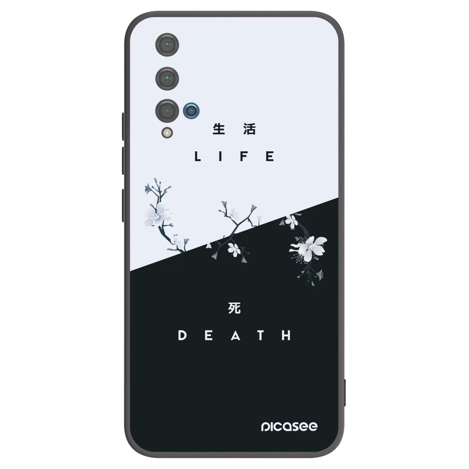 Picasee husă neagră din silicon pentru Huawei Nova 5T - Life - Death