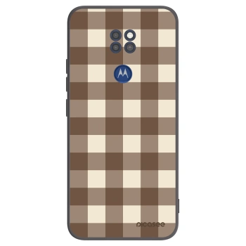 Husă pentru Motorola Moto G9 Play - Brown grid