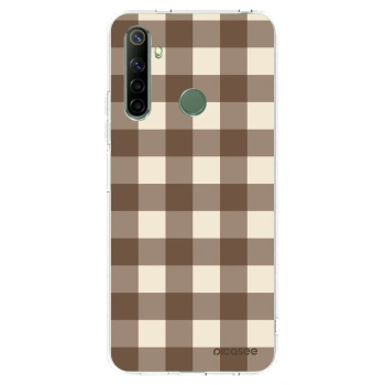Picasee husă transparentă din silicon pentru Realme 6i - Brown grid