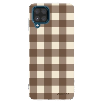 Picasee husă transparentă din silicon pentru Samsung Galaxy A12 A125F - Brown grid