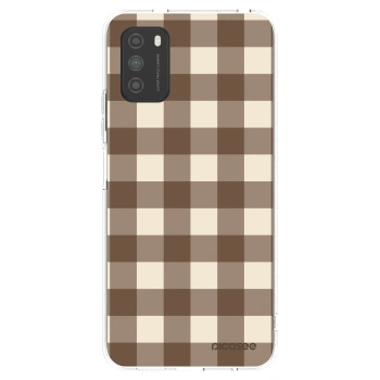 Picasee husă transparentă din silicon pentru Xiaomi Poco M3 - Brown grid