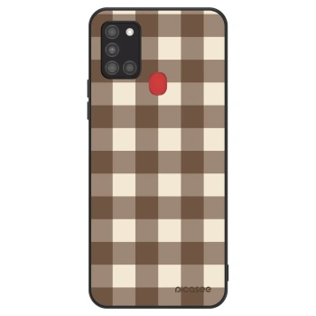 Husă pentru Samsung Galaxy A21s - Brown grid
