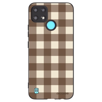 Husă pentru Realme C21 - Brown grid