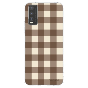Picasee husă transparentă din silicon pentru Vivo Y20s - Brown grid