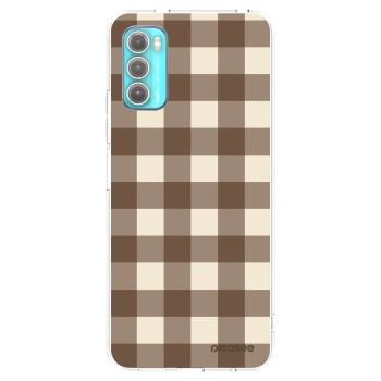 Picasee husă transparentă din silicon pentru Motorola Moto G60 - Brown grid