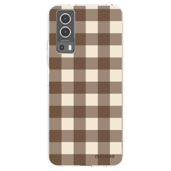 Picasee husă transparentă din silicon pentru Vivo Y72 5G - Brown grid