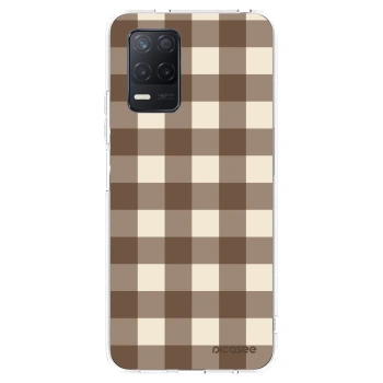 Picasee husă transparentă din silicon pentru Realme 8 5G - Brown grid