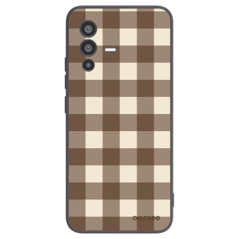 Picasee husă neagră din silicon pentru Vivo V23 5G - Brown grid