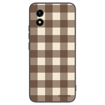 Picasee husă neagră din silicon pentru Vivo Y01 - Brown grid