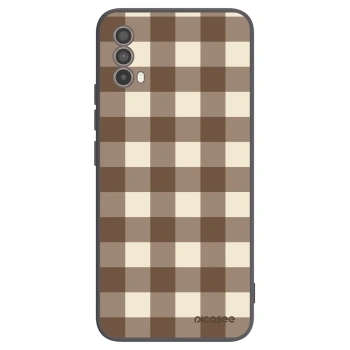 Husă pentru Motorola Moto E40 - Brown grid