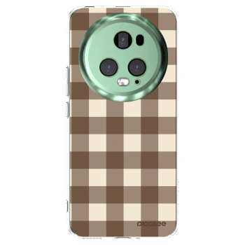Picasee husă transparentă din silicon pentru Honor Magic5 Pro - Brown grid