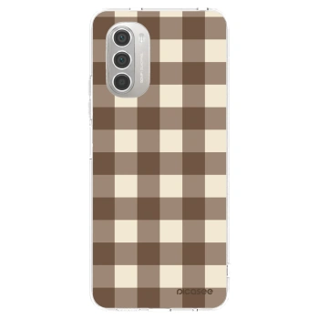 Picasee husă transparentă din silicon pentru Motorola Moto G51 - Brown grid