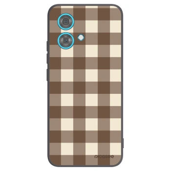 Picasee husă neagră din silicon pentru Motorola Edge 40 Neo - Brown grid