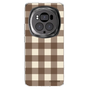 Picasee husă transparentă din silicon pentru Honor Magic6 Pro - Brown grid