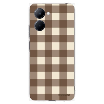 Picasee husă transparentă din silicon pentru Realme C33 (2023) - Brown grid