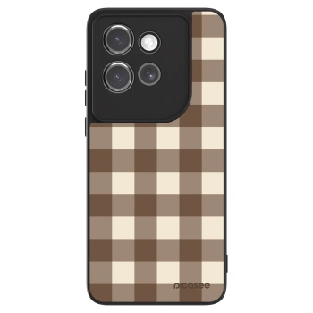 Husă pentru Motorola Edge 50 Neo - Brown grid