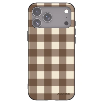 Picasee husă neagră din silicon pentru Apple iPhone 17 Pro Max - Brown grid