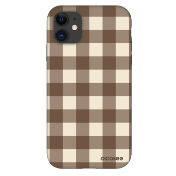 Husă pentru Apple iPhone 11 - Brown grid