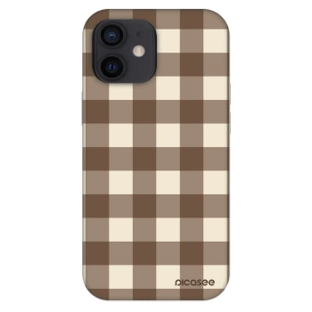 Husă pentru Apple iPhone 12 mini - Brown grid