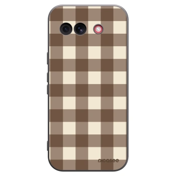 Picasee husă neagră din silicon pentru Google Pixel 10a - Brown grid