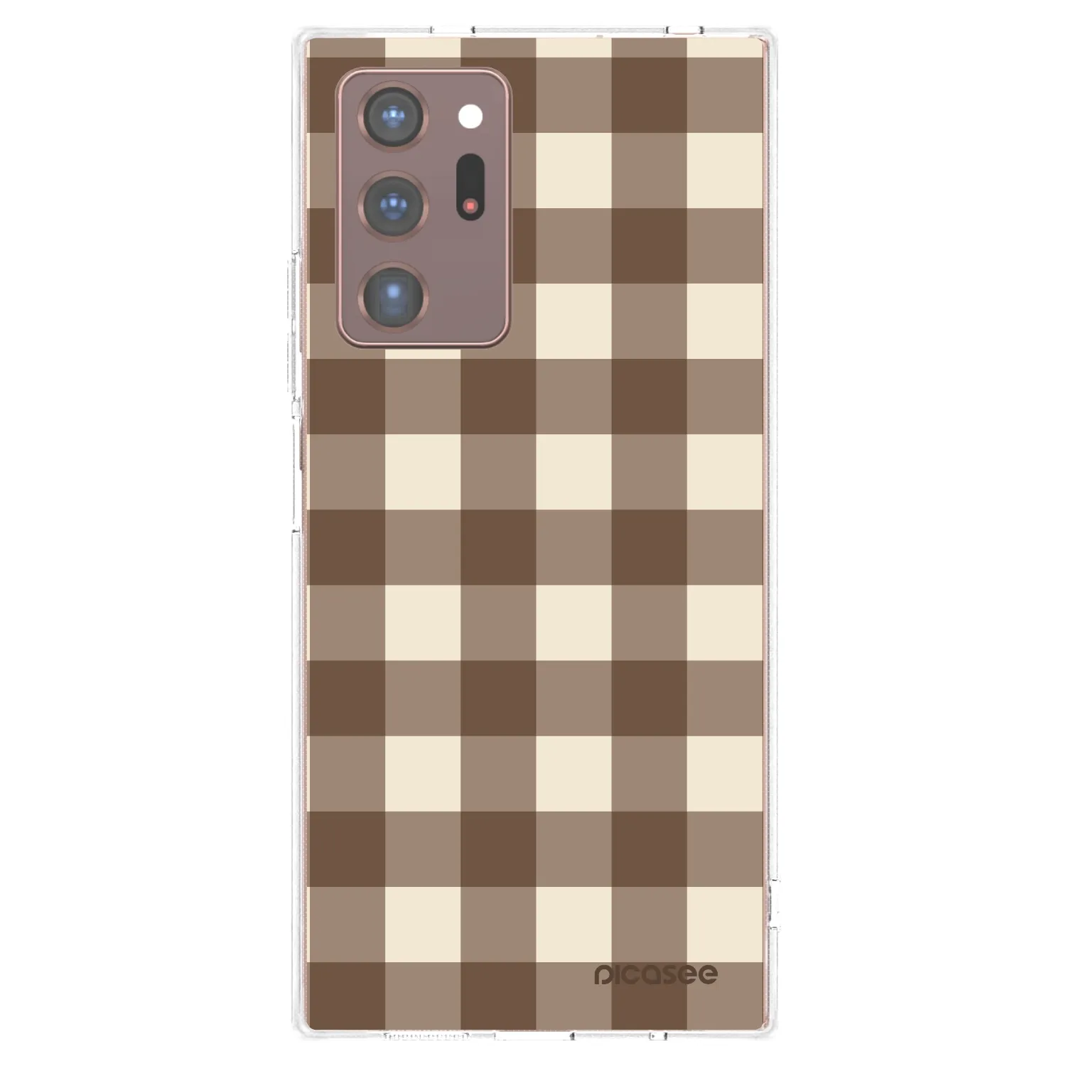 Picasee husă transparentă din silicon pentru Samsung Galaxy Note 20 Ultra - Brown grid