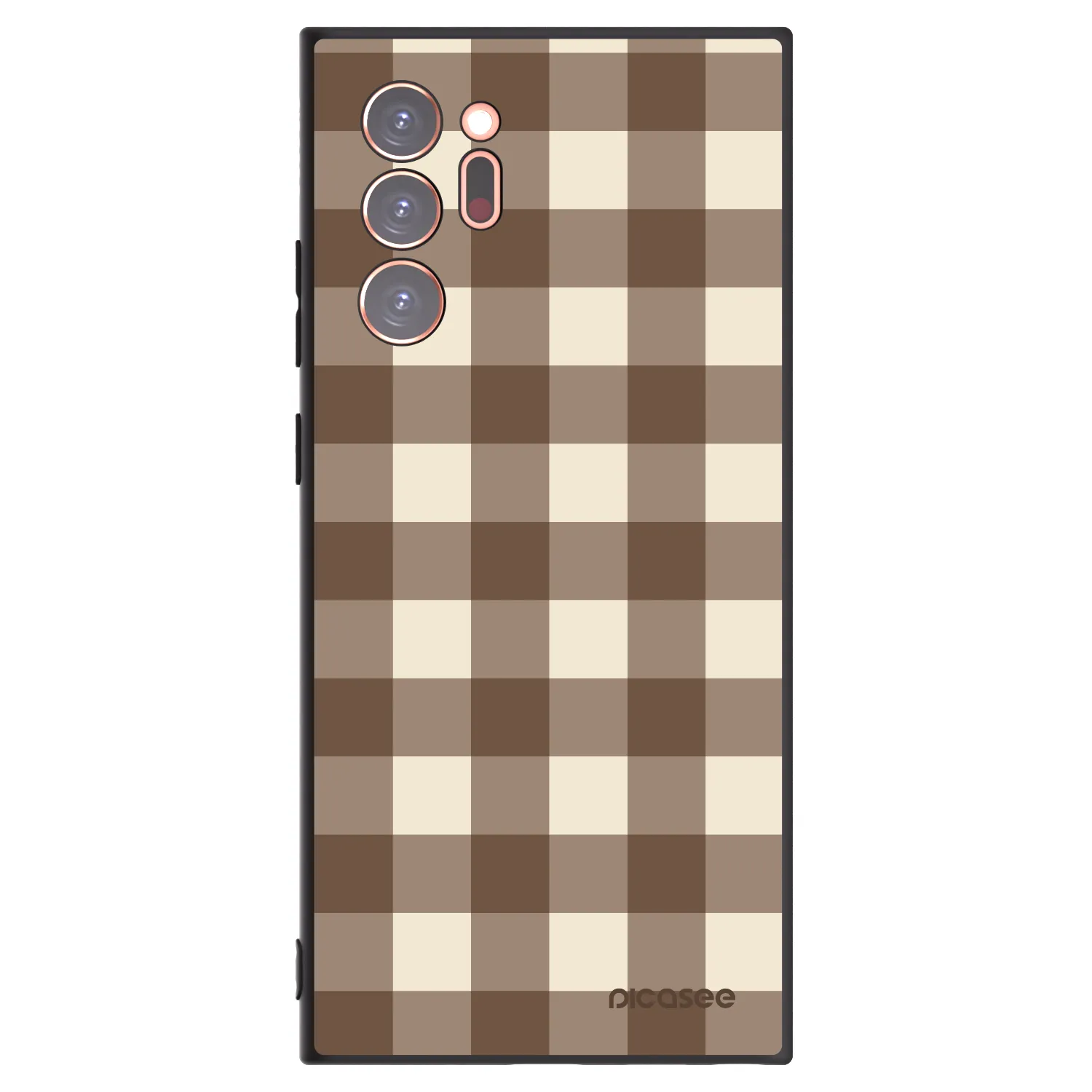 Picasee husă neagră din silicon pentru Samsung Galaxy Note 20 Ultra - Brown grid