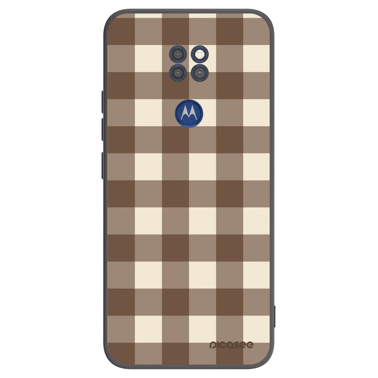 Picasee husă neagră din silicon pentru Motorola Moto G9 Play - Brown grid