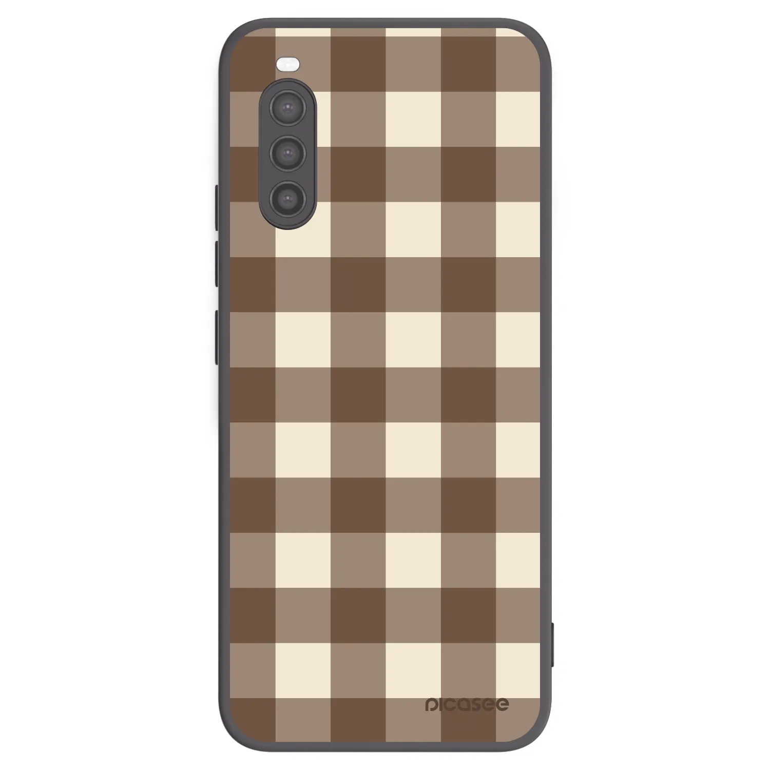 Picasee husă neagră din silicon pentru Sony Xperia 10 II - Brown grid