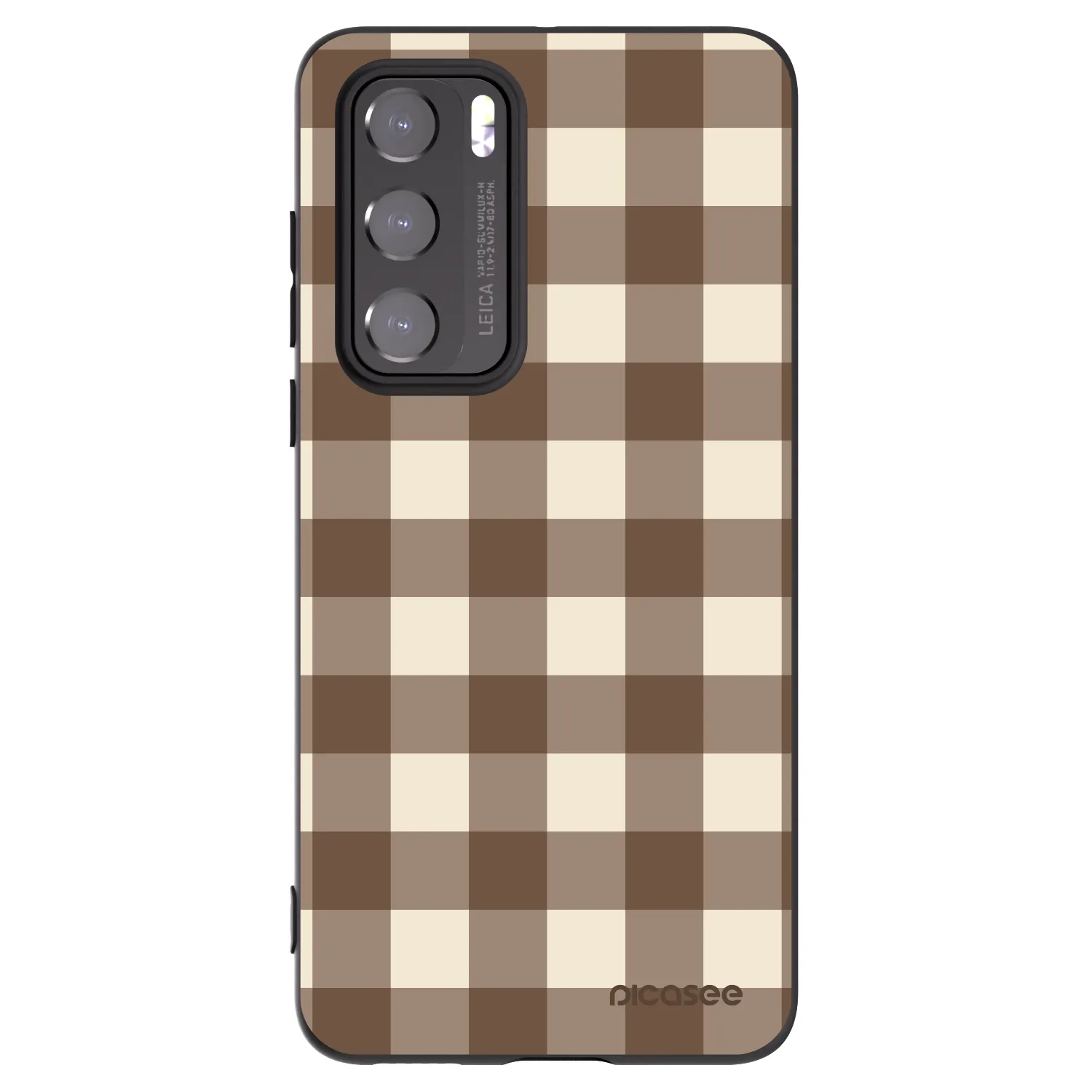 Picasee husă neagră din silicon pentru Huawei P40 - Brown grid