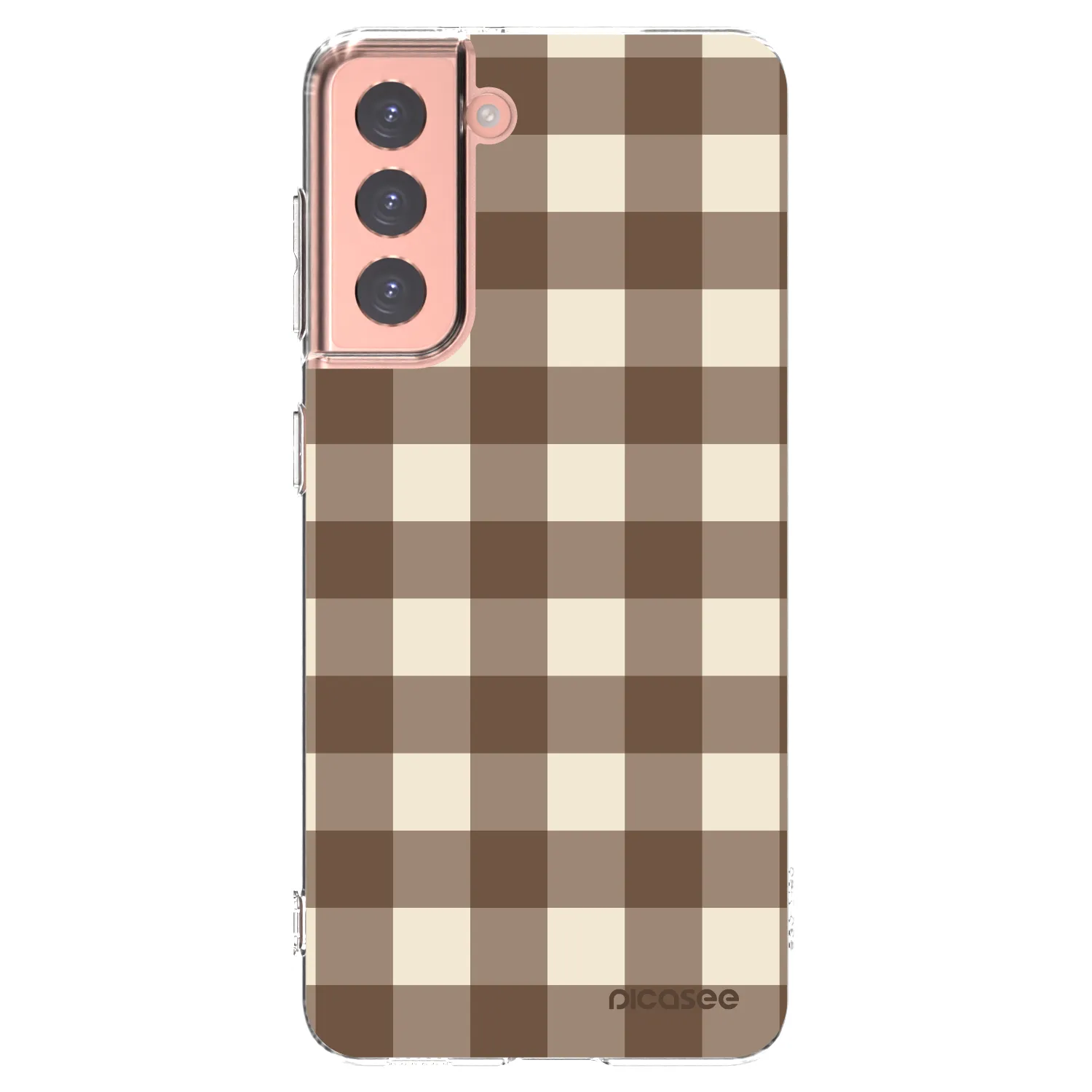 Picasee husă transparentă din silicon pentru Samsung Galaxy S21 5G G991B - Brown grid