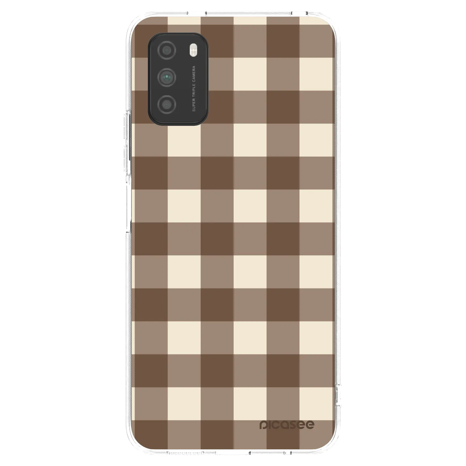 Picasee husă transparentă din silicon pentru Xiaomi Poco M3 - Brown grid